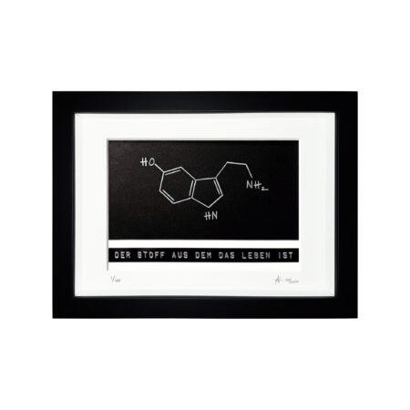 Glückshormon Serotonin. Strukturformel