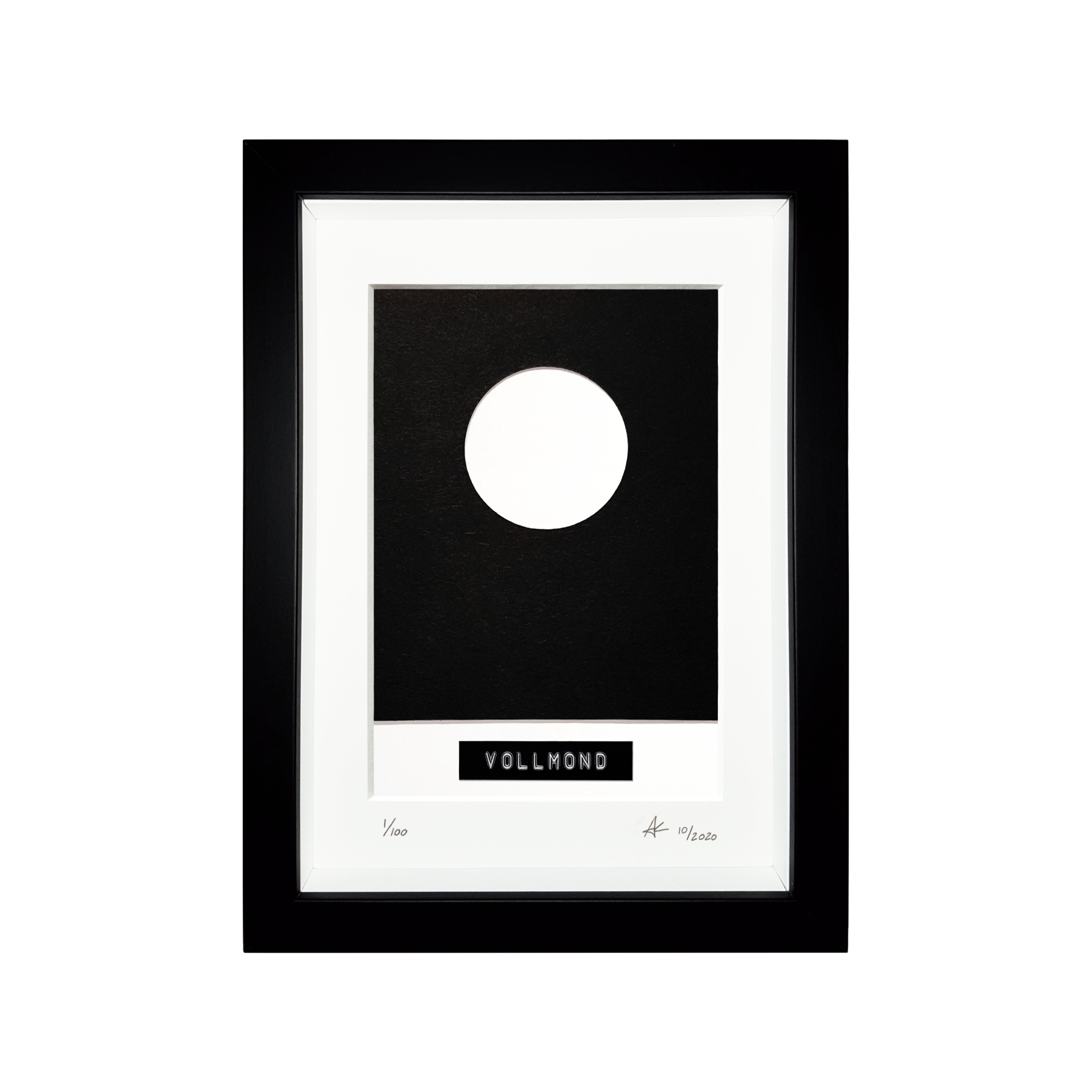 Kunstventil Vollmond 1 Vollmond schwarz weiß. Kunstventil